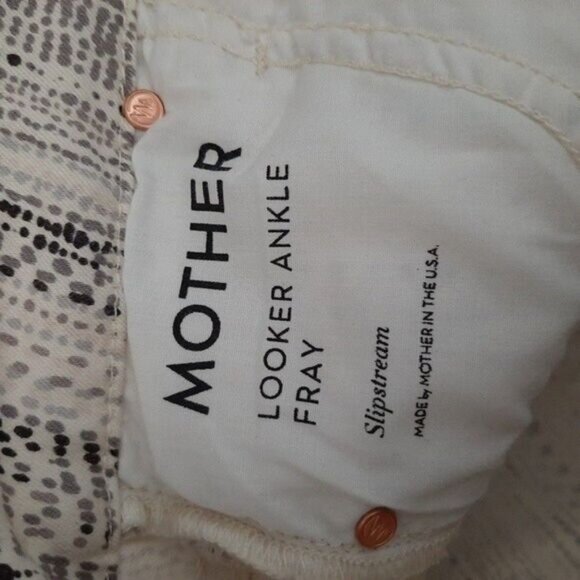 MOTHER Looker Ankle Fray Slipstream in Silver Strand Slim Jeans Sz 24 - Picture 13 of 15